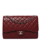 Caviar Quilted Jumbo Double Flap Burgundy