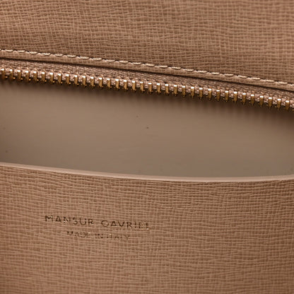 Saffiano Small Zip Tote Beige
