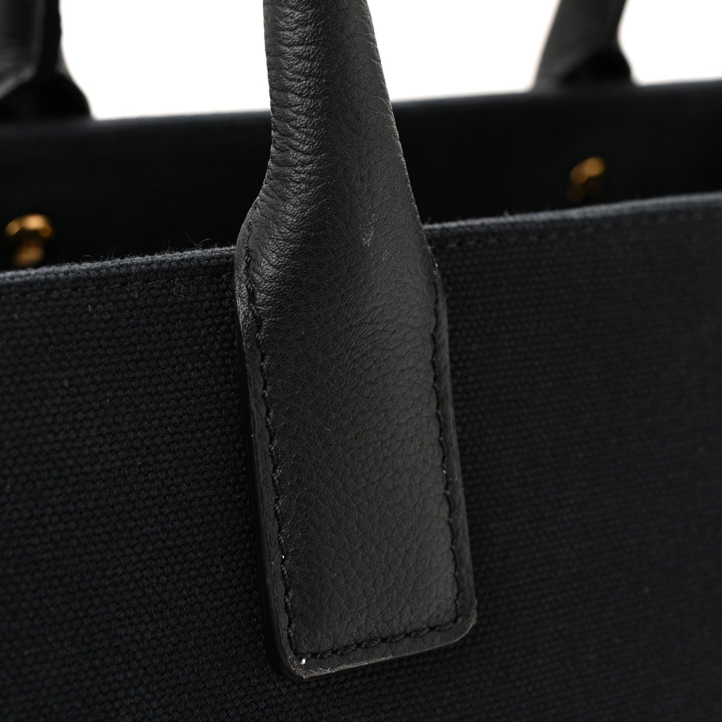 Canvas Calfskin La Medusa Small Tote Black