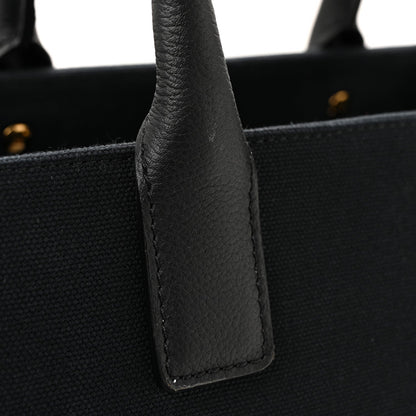 Canvas Calfskin La Medusa Small Tote Black