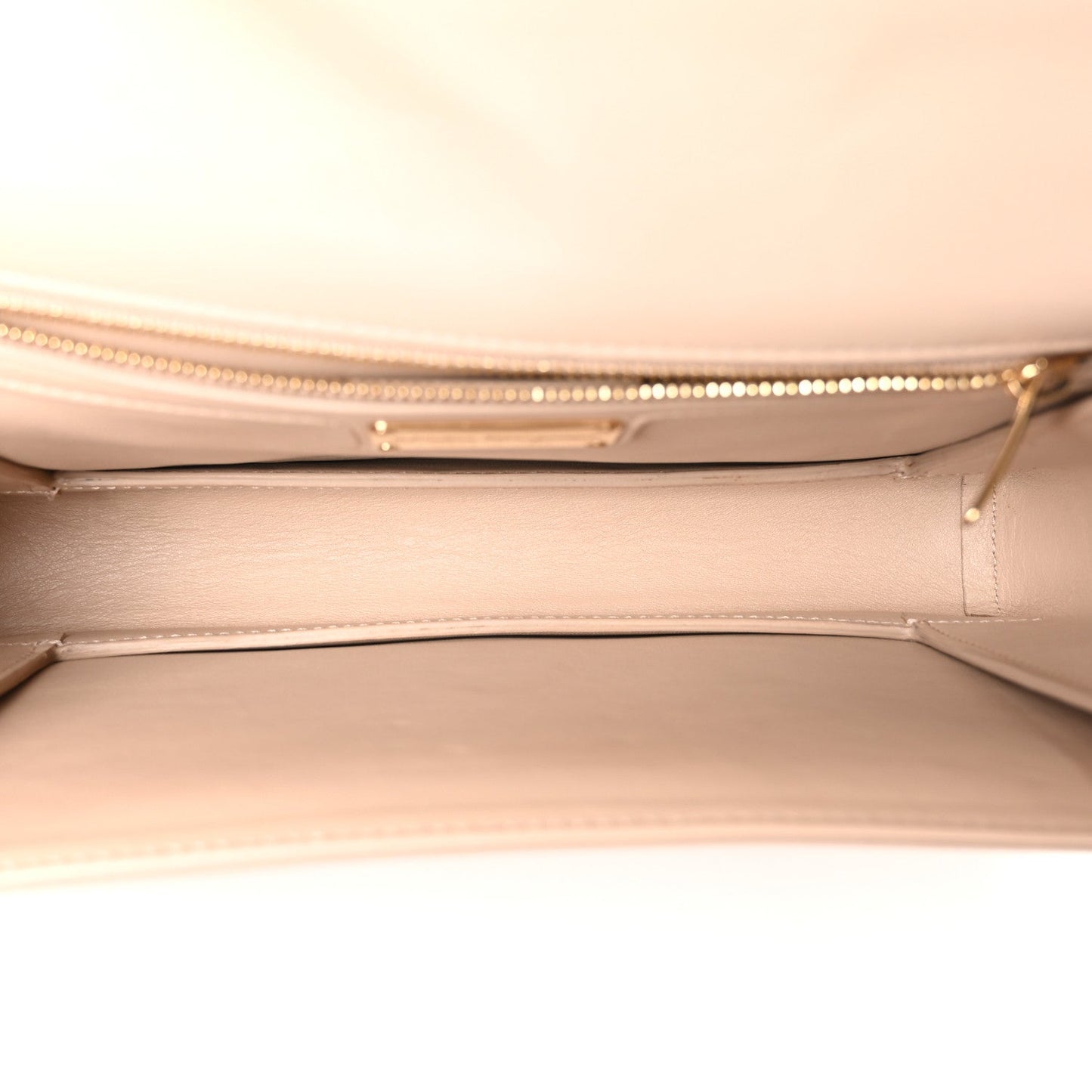 Printed Calfskin Ginny Shoulder Bag Beige