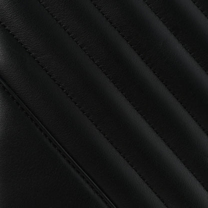 Calfskin Chevron Quilted Large Statement Flap Black