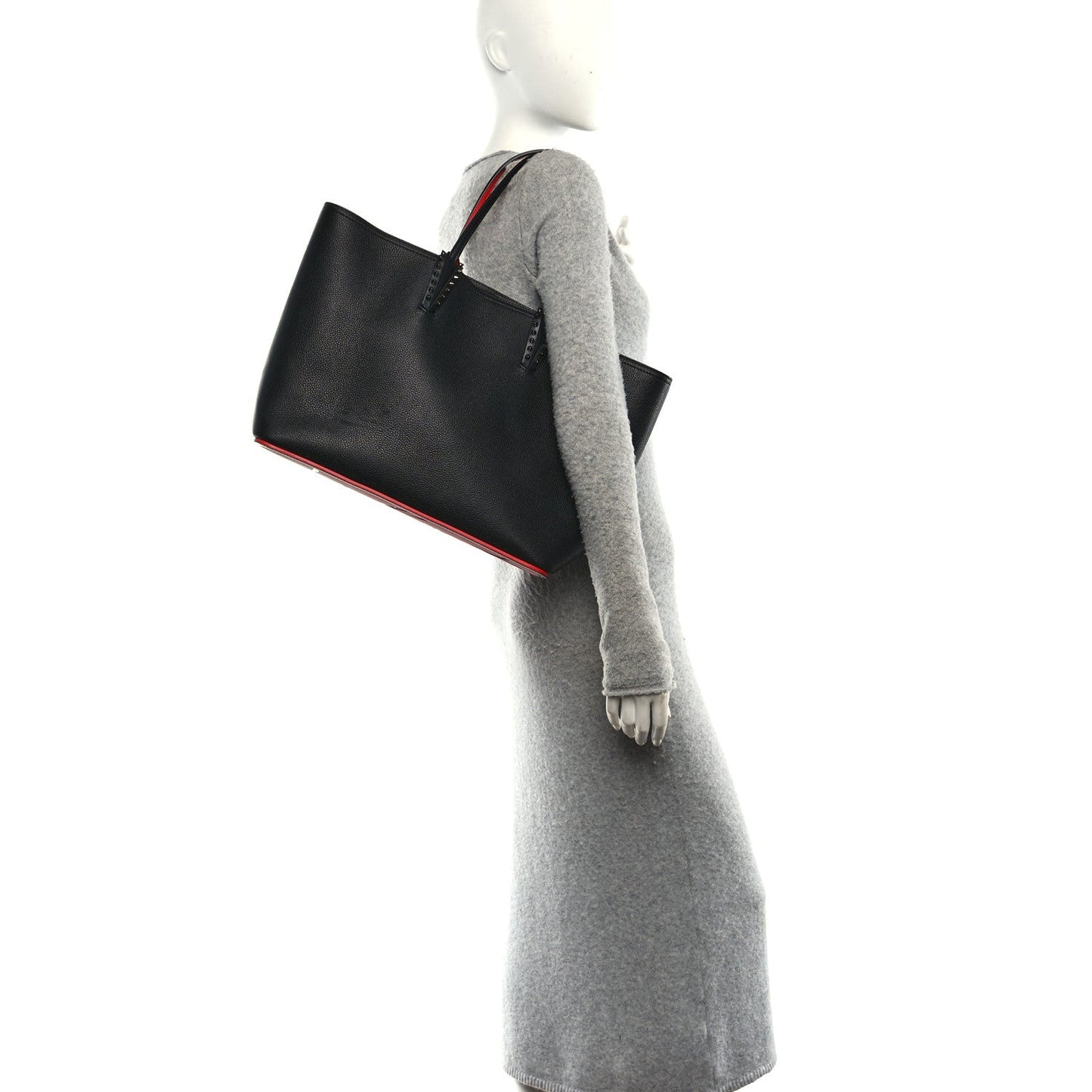 Calfskin Spikes East West Cabata Tote Black
