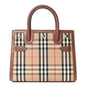 Calfskin Vintage Check Mini Two Handle Title Bag Archive Beige
