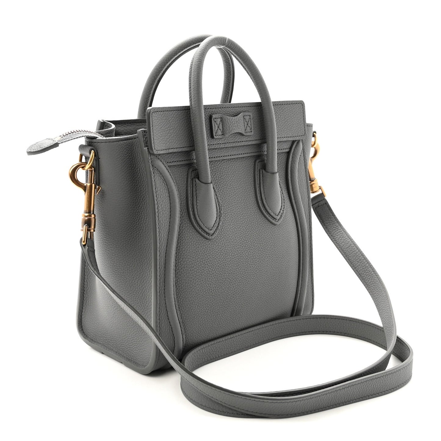 Baby Drummed Calfskin Nano Luggage Kohl