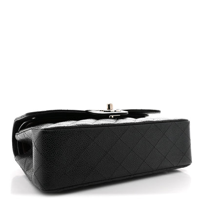 Caviar Quilted Small Double Flap Black
