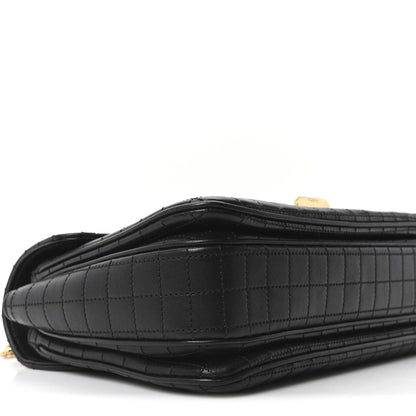 Calfskin Quilted Medium C Bag Black