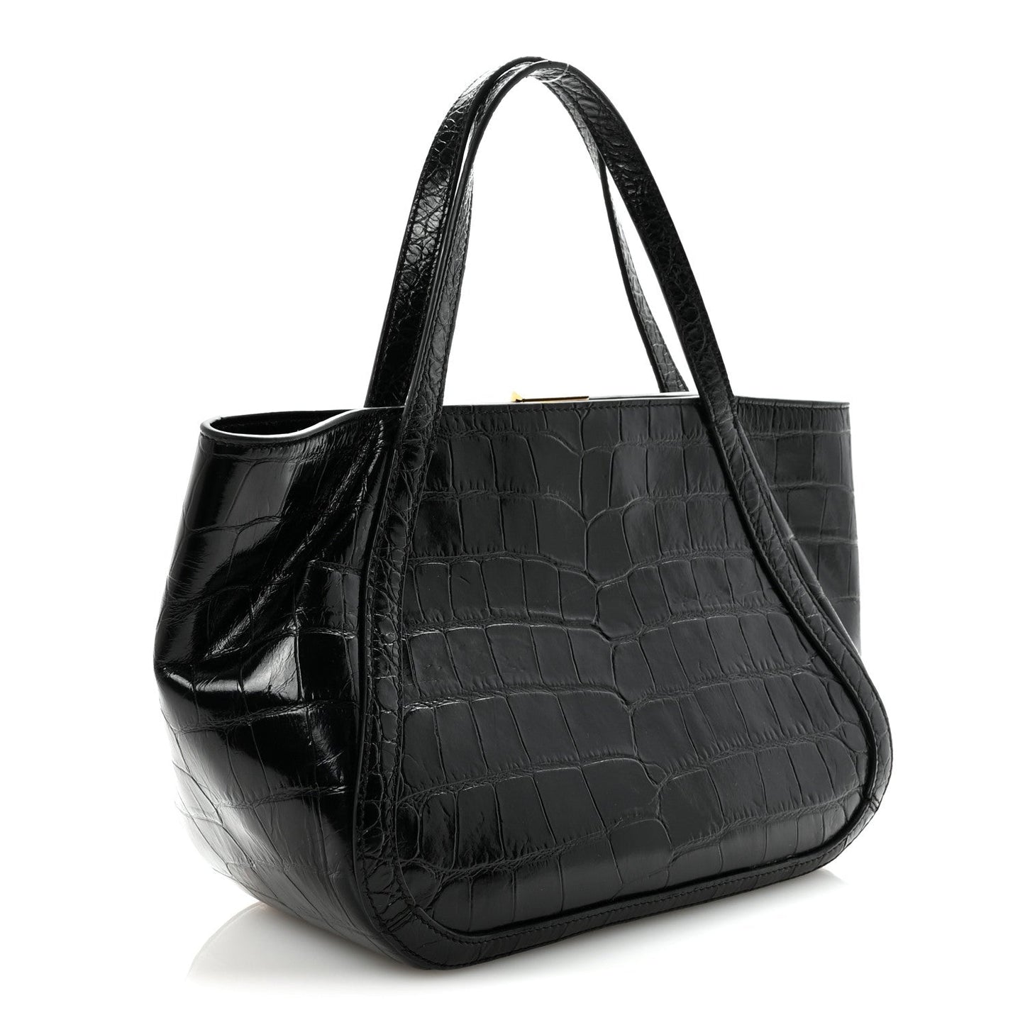 Calfskin Crocodile Embossed Small Greca Goddess Shoulder Bag