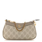 GG Supreme Monogram Textured Dollar Calfskin Web Mini Ophidia GG Handbag Beige Mystic White Oatmeal