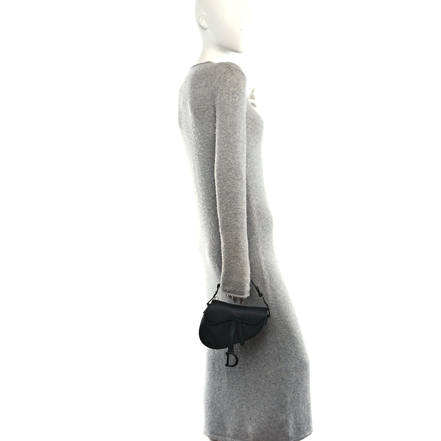 Ultra Matte Calfskin Mini Saddle Bag Black