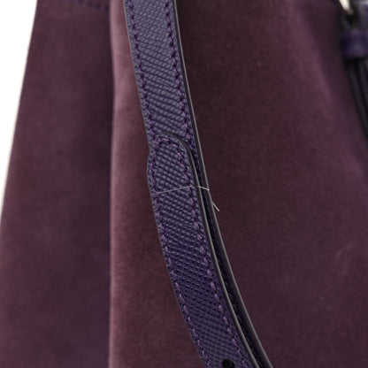 Scamosciato Suede Medium Double Handle Tote Uva Nocciolo