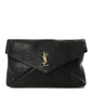 Grained Lambskin Cassandre Envelope Pouch Black