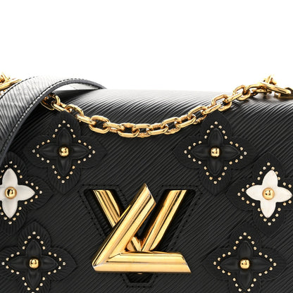 Epi Flowers Twist Shoulder Bag MM Black