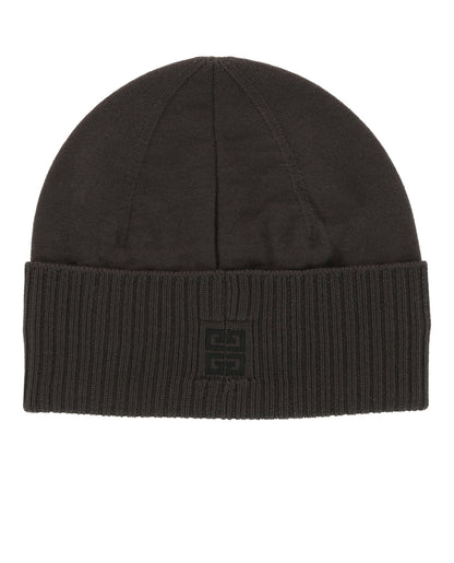 Givenchy Womens Ribbed Embroidered Logo Beanie