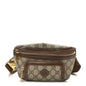 GG Supreme Monogram Textured Calfskin Retro Interlocking G Belt Bag Beige Ebony Brown Sugar