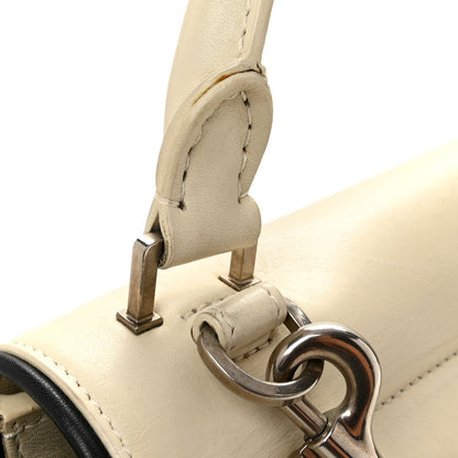 Smooth Calfskin Small Trapeze White Black