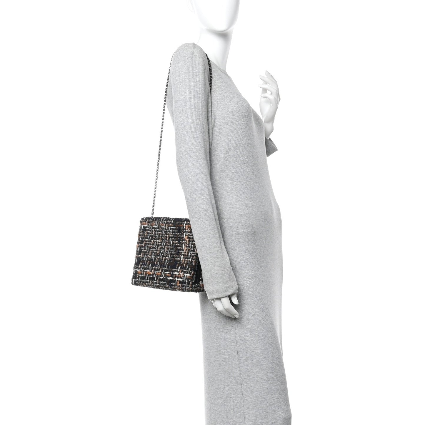 Tweed Kisslock Minaudiere Black Multicolor