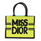 Canvas Embroidered Medium Miss Dior Graffiti Book Tote Green Blue