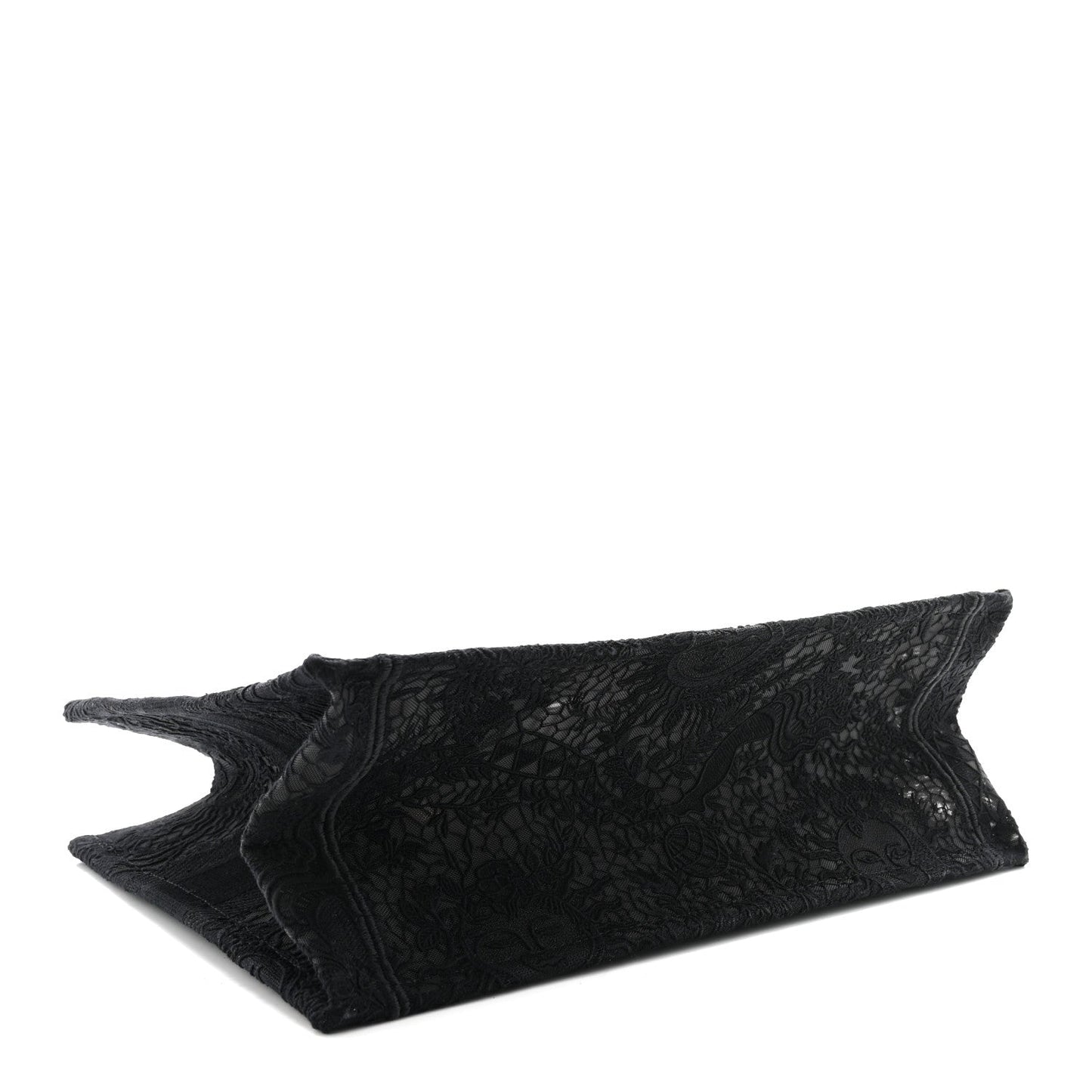 Embroidered 3D Macrame D-Lace Sun Medium Book Tote Black
