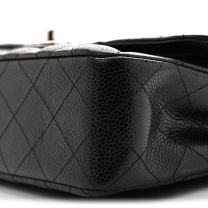Caviar Quilted Small Double Flap Black