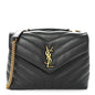 Calfskin Y Quilted Monogram Small Loulou Chain Satchel Storm