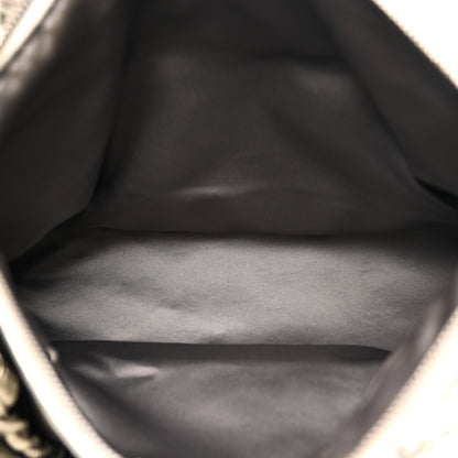 Metallic Glazed Calfskin Perforated Rodeo Drive Hobo Silver