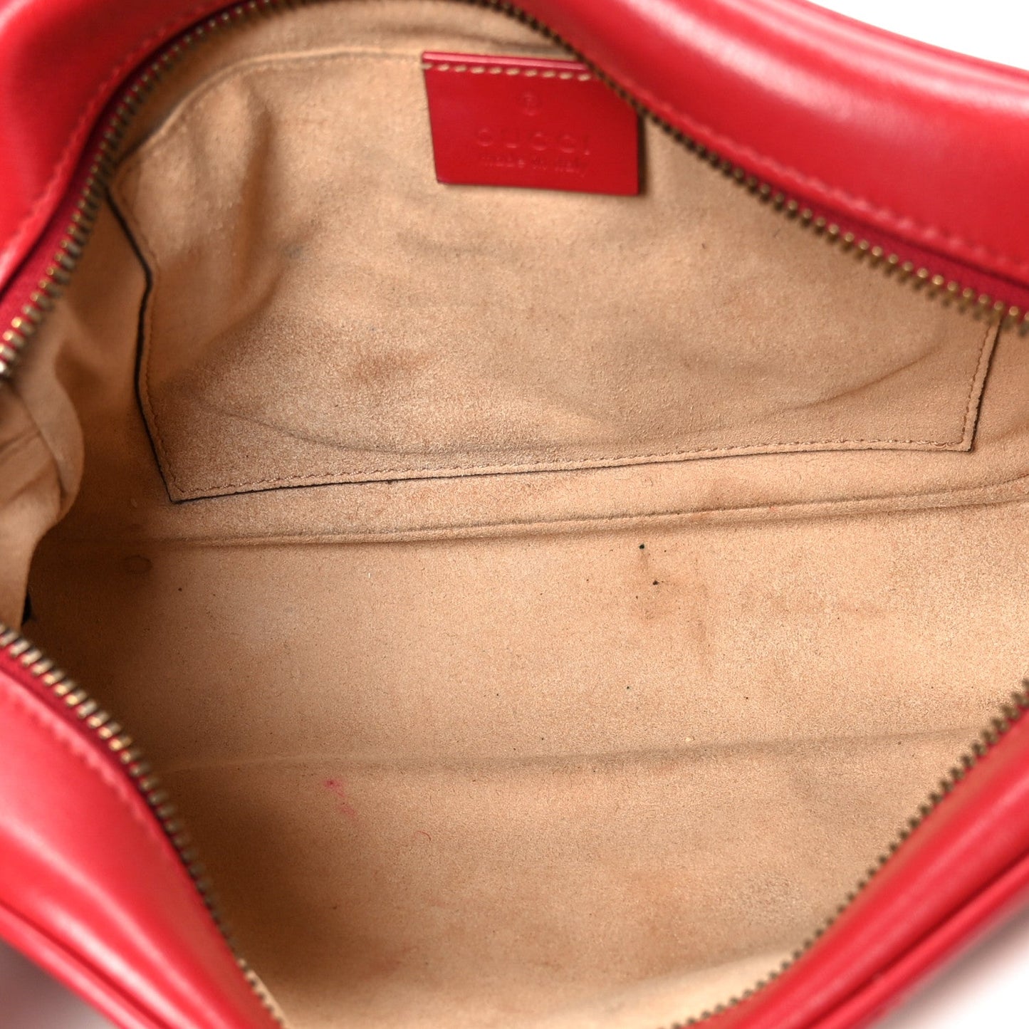 Calfskin Matelasse Small GG Marmont Chain Shoulder Bag Hibiscus Red