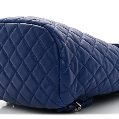 Lambskin Quilted Small Urban Spirit Backpack Blue