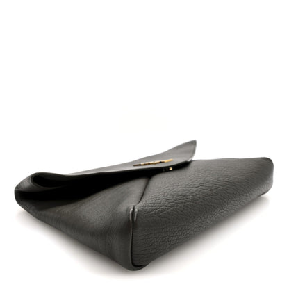 Grained Lambskin Large Cassandre Envelope Pouch Light Musk