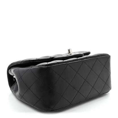 Lambskin Quilted Mini Square Flap Black