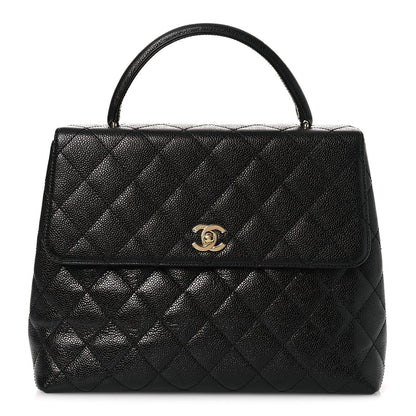 Caviar Quilted Jumbo Kelly Flap Black