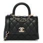 Caviar Quilted Extra Mini Coco Handle Flap Black
