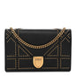 Calfskin Studded Diorama Wallet on Chain Pouch Black