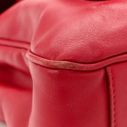 Calfskin Gancini Chain Shoulder Bag Red