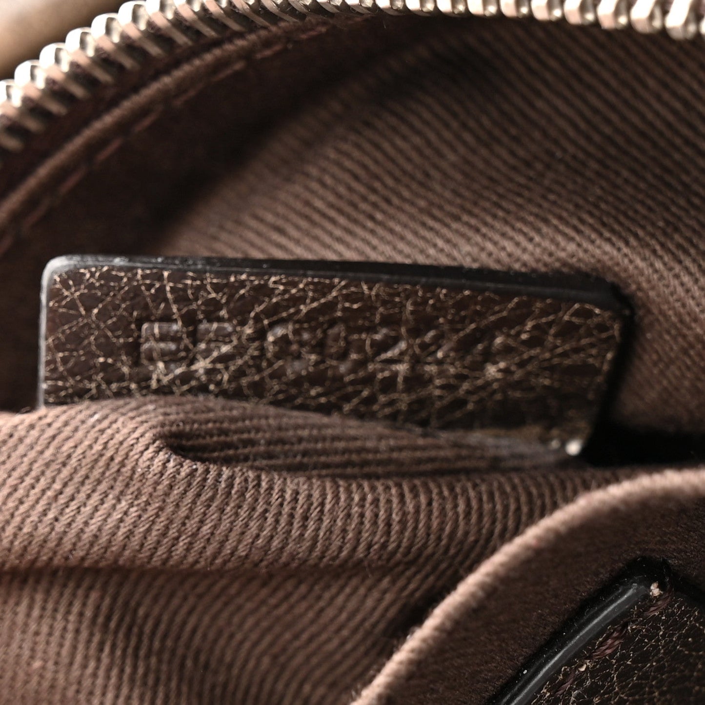 Lambskin Crackled Vintage Calfskin Small Voyou Crossbody Bag Brown