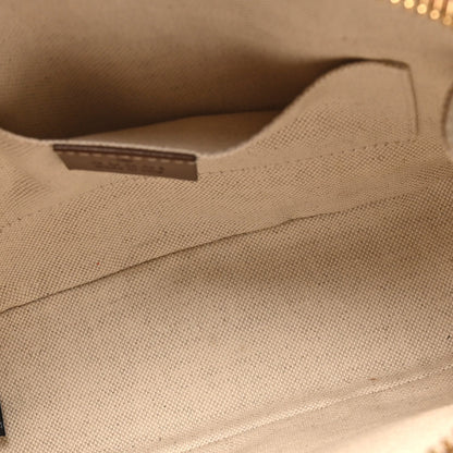 GG Supreme Monogram Azalea Calfskin Mini Horsebit 1955 Top Handle Bag Beige Ebony Brown Sugar