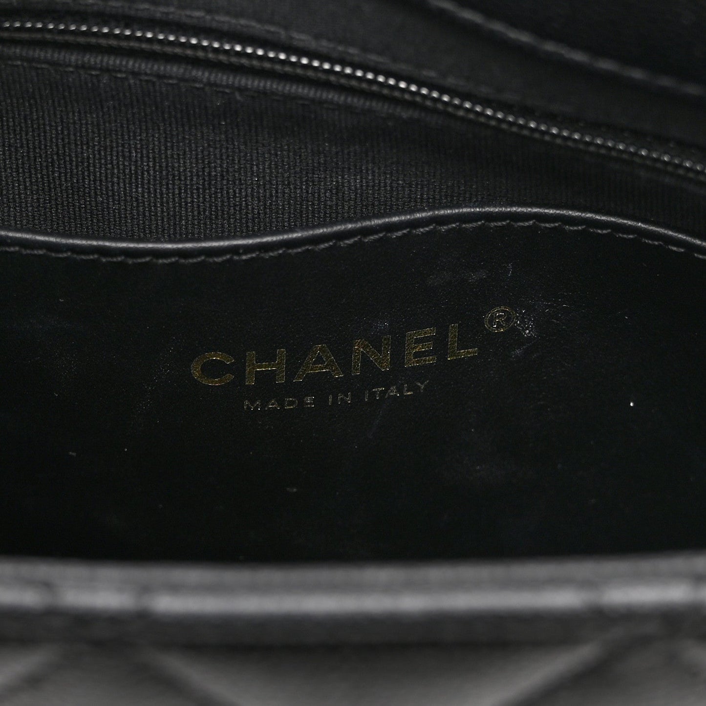Caviar Quilted Camellia Chain Around Backpack Black