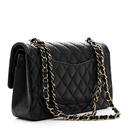 Lambskin Quilted Medium Hollywood Charms Double Flap Black