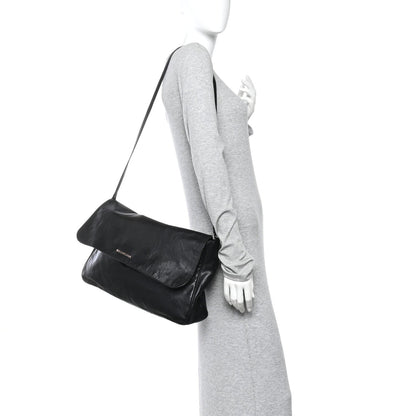 Agneau Large Grungy Messenger Black