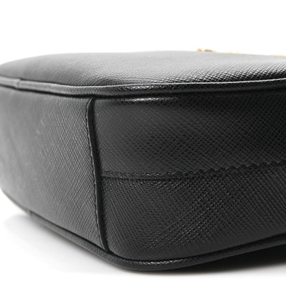 Saffiano Lux Metal Belt Bag Black