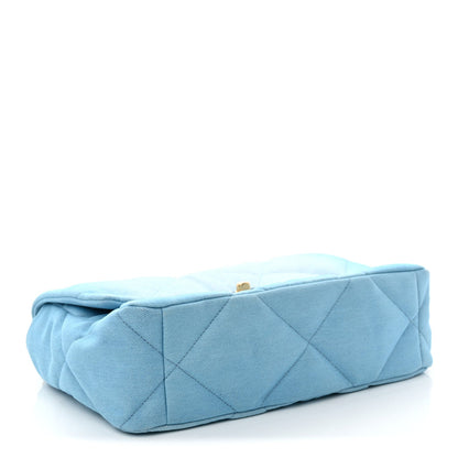 Ombre Denim Quilted Large Chanel 19 Flap Light Blue