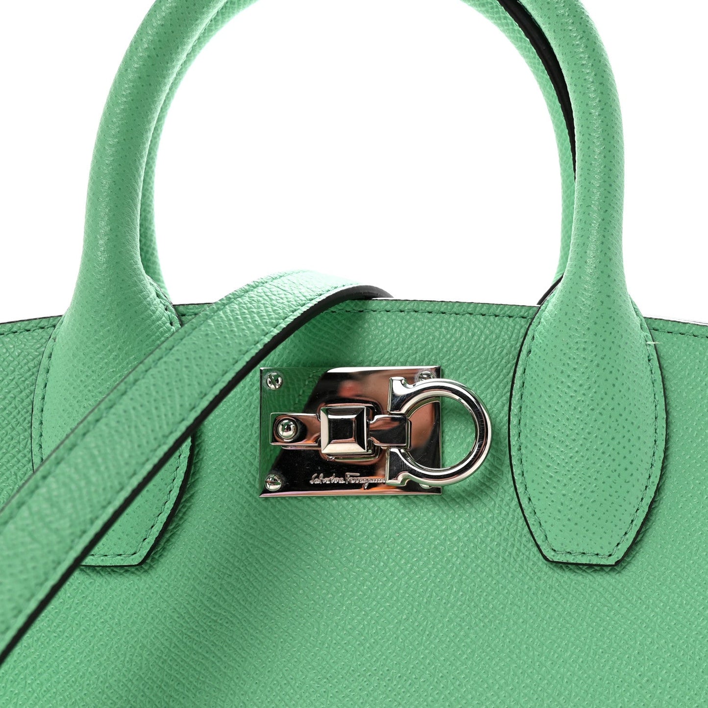 Hammered Calfskin Small The Studio Box Bag Fresh Mint