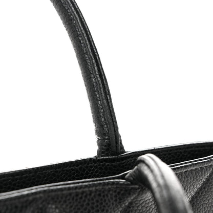 Caviar Quilted Medallion Tote Black