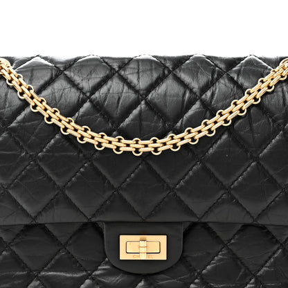 Aged Calfskin Quilted 2.55 Reissue 226 Flap Black