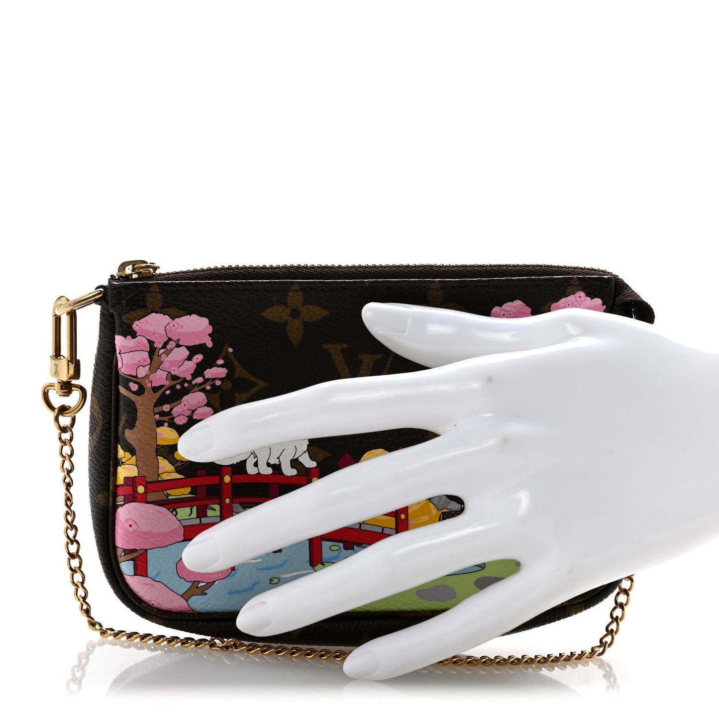 Monogram 2021 Christmas Animation Japanese Garden Mini Pochette Accessories Wisteria Pink