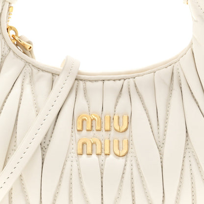 Nappa Matelasse Mini Wander Hobo White
