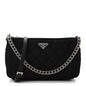 Nylon Tessuto Impuntu Quilted Crossbody Bag Black