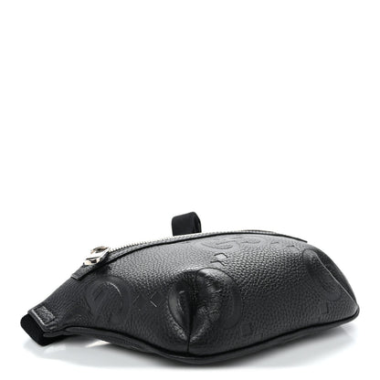Piuma Calfskin Jumbo GG Embossed Small Belt Bag Black