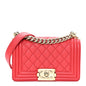 Caviar Quilted Small Boy Flap Red