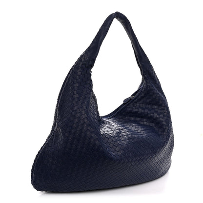 Nappa Intrecciato Maxi Veneta Hobo Sapphire